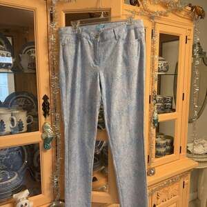 J. McLaughlin Lexi Snake Print Jeans Blue size 10